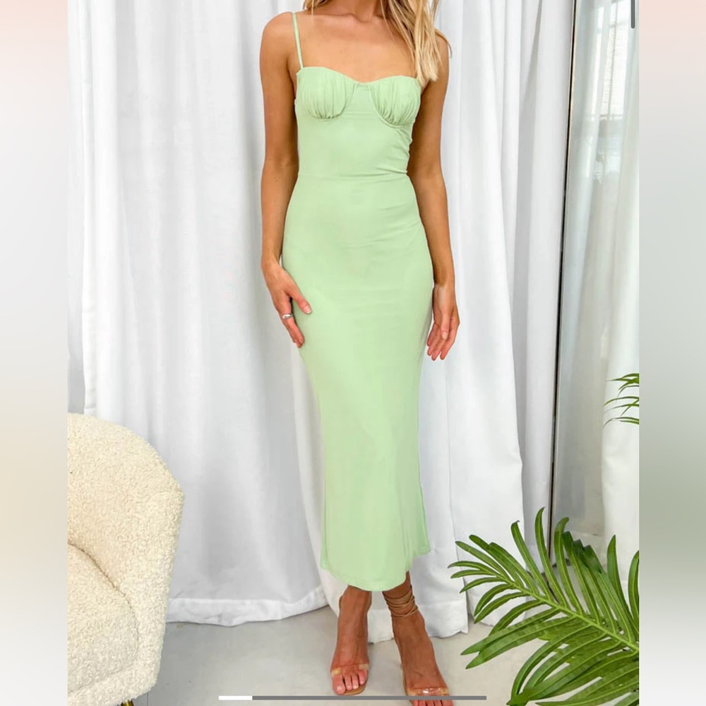 Light green midi dress
